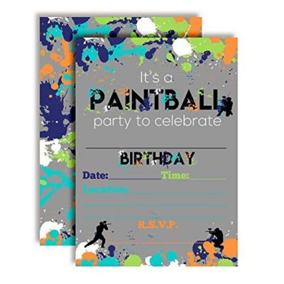 Paint Splatter, Paintball Invitations 40pcs. by AmandaCreation Image 1