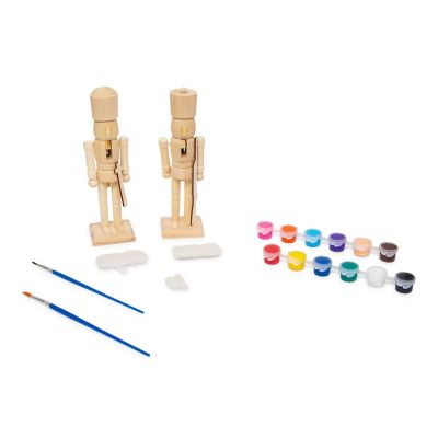 Paint Your Own 7-Inch Wooden Nutcracker Figure Craft Kit  Set of 2 Image 1