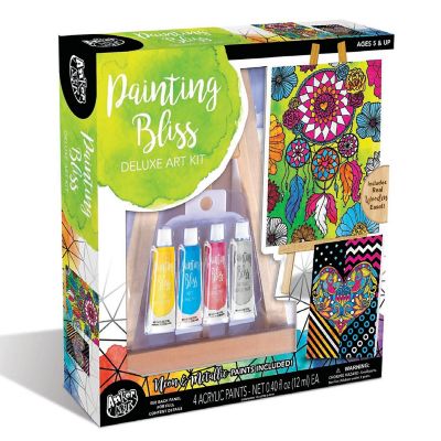 Painting Bliss Deluxe Art Kit With Wooden Tabletop Easel Image 1