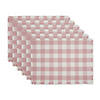 Pale Mauve Heavyweight Check Fringed Placemat (Set Of 6) Image 1