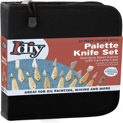 Palette Painting Knife Set 12 Pack with Carrying Case- Stainless Steel Art Paint Knives Image 2