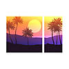 Palm Tree Sunset Backdrop Banner - 2 Pc. Image 1
