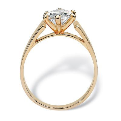 PalmBeach Jewelry Yellow Gold-plated Marquise Shaped Cubic Zirconia Solitaire Engagement Ring Sizes 5-12 Size 11 Image 1