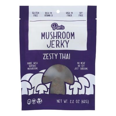 Pan's - Mushroom Jerky Zesty Thai - Case of 6-2.2 OZ Image 1