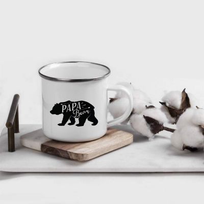 Papa Bear Coffee Metal Camping Mug Image 1