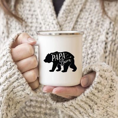 Papa Bear Coffee Metal Camping Mug Image 1