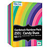 Paper Accents Cardstock Variety Pack 8.5x11 Rainbow 65lb Candy Duo 250pc Image 1