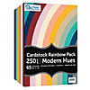 Paper Accents Cardstock Variety Pack 8.5x11 Rainbow 65lb Modern Hues 250pc Image 1