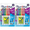 Paper Mate Flair Felt Tip Pens, Bold Tip (1.2 mm), Assorted Colors, 6 Per Pack, 2 Packs Image 1