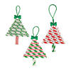 Paper Straw Christmas Tree Ornament Craft Kit - Makes 12 Image 1