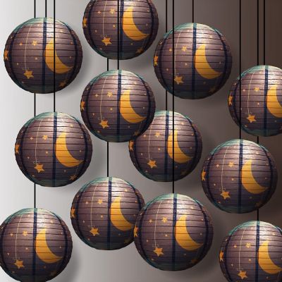 PaperLanternStore 12 PACK 14" Artisan Print Starry Sky Lullaby Paper Lantern (Blue) Image 1