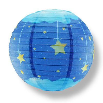 PaperLanternStore 12 PACK 14" Artisan Print Starry Sky Lullaby Paper Lantern (Blue) Image 2