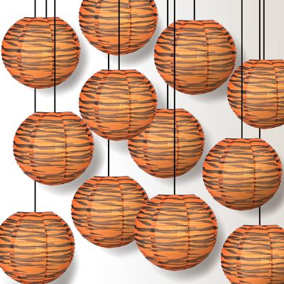 PaperLanternStore 12 PACK 14&quot; Tiger Print Paper Lantern Image 1