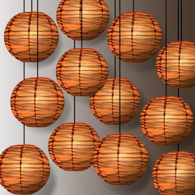PaperLanternStore 12 PACK 14&quot; Tiger Print Paper Lantern Image 1