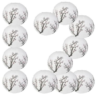 PaperLanternStore 12 PACK Cherry Blossom / Sakura Paper Lantern Image 1