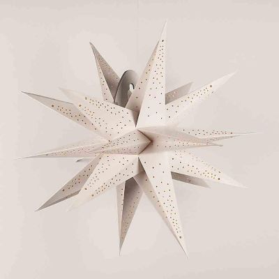 PaperLanternStore 24" White Moravian Cut-Out Multi-Point Paper Star Lantern Lamp Image 1
