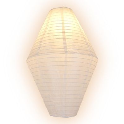 PaperLanternStore 3-PACK White Diamond Unique Shaped Shimmering Nylon Lanterns Image 1