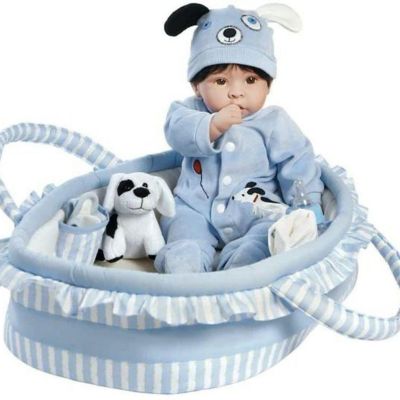 Paradise Galleries 17 Realistic Reborn Doll with Bassinet with Accessories - Finn & Sparky Image 3