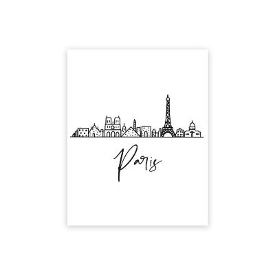 Paris Skyline BW 16x20in 1-Pack Image 1