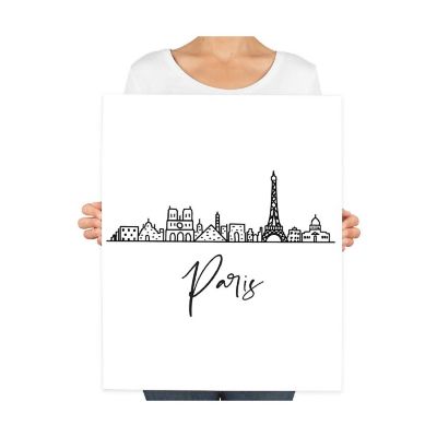 Paris Skyline BW 16x20in 1-Pack Image 2