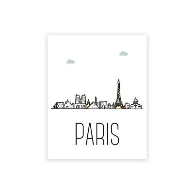 Paris Skyline Color 16x20in 1-Pack Image 1