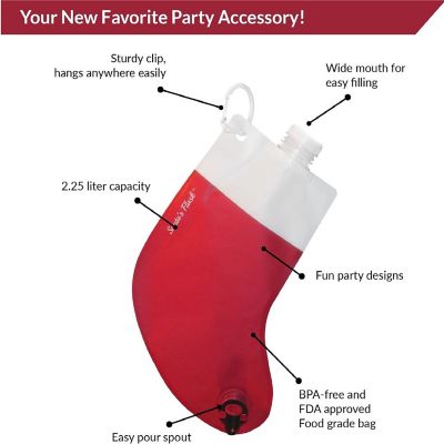 Party Flasks Santa Flask for Liquor, Wine, Drinks: Funny Gag Gifts for White Elephant Christmas Gifts Exchanges; Beverage Dispenser Holds 2.25 Liters for Holida Image 3