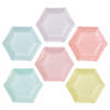 Pastel Color Hexagonal Paper Dessert Plates - 12 Ct. Image 1