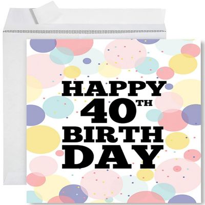 Pastel Confetti 40th Jumbo 8.5x11IN Image 1