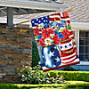 Patriotic Americana Floral Bouquet Outdoor House Flag 28" x 40" Image 1