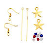 Patriotic Gold Star Earrings Craft Kit - Makes 6 Image 1