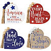 Patriotic Hearts Wooden Tabletop Signs - 3.75" - Set of 4 Image 1