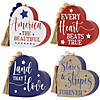 Patriotic Hearts Wooden Tabletop Signs - 3.75" - Set of 4 Image 3