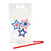 Patriotic Party Collapsible Plastic Drink Pouches with Straws - 50 Pc. Image 1