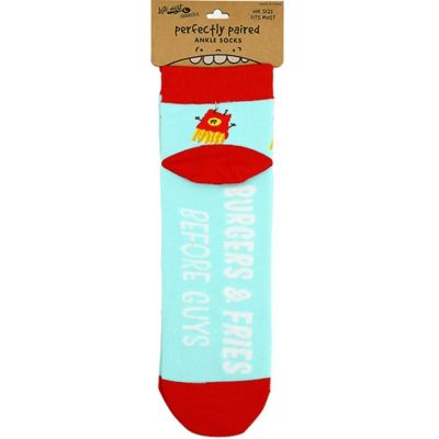 Pavilion Burger and Fries Unisex Cotton Blend Ankle Socks 75075 Image 2