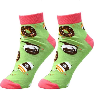 Pavilion Donut and Coffee Unisex Cotton Blend Ankle Socks 75074 Image 1