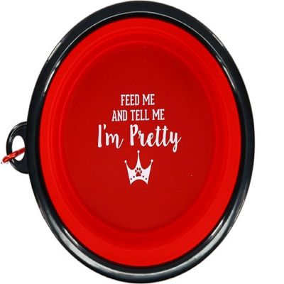 Pavilion Feed Me and Tell Me I'm Pretty Collapsible Silicone Pet Bowl 67927 Image 1