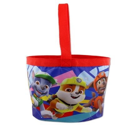 Paw Patrol Boys Girls Collapsible Nylon Gift Basket Bucket Toy Storage Tote Bag (One Size, Blue/Red) Image 1
