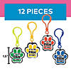 Paw Print Motivational Backpack Clip Keychains - 12 Pc. Image 2