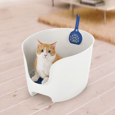 Paw Trax High Wall Litter Box, White/Blue Image 1