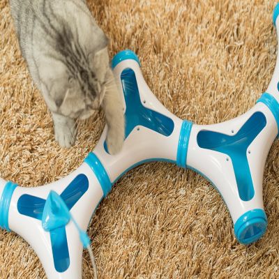 PawsMark Configurable Interactive Cat Toy with Spring Feather Teaser Image 2