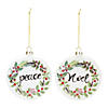 Peace And Noel Disc Ornament (Set Of 12) 4.25"H Glass Image 1