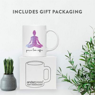 Peace Love Coffee Yoga Ceramic Mug Image 2