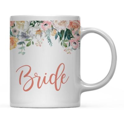 Peach Flowers Bride Ceramic Mug Image 2