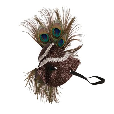 Peacock Heaven Black Mask Costume Accessory Image 1