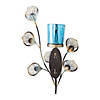 Peacock Inspired Single Candle Wall Sconce 10.75&#8221; Tall Image 2