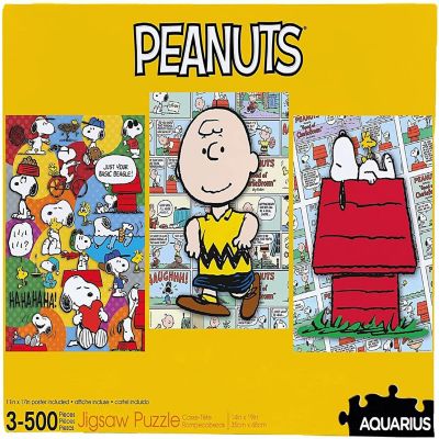 Peanuts 500 Piece Jigsaw Puzzle 3-Pack Image 1