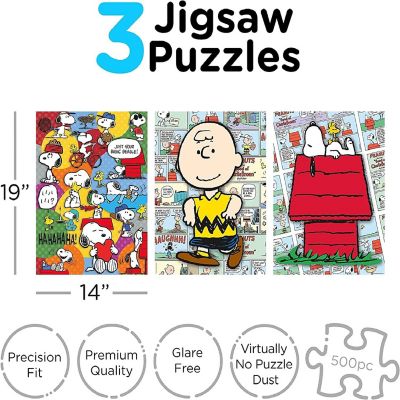 Peanuts 500 Piece Jigsaw Puzzle 3-Pack Image 3