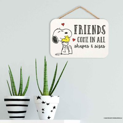 Peanuts 5x8 Peanuts Snoopy & Woodstock Friends Come in All Shapes & Sizes Hanging Wood Wall Decor Image 1