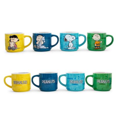 Peanuts Characters Ceramic Stacking Mug Set With Rack  Each Holds 10 Ounces Image 3