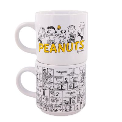 Peanuts Comic Panels 2-Piece Ceramic Stackable Mug Set  Each Holds 13 Ounces Image 2